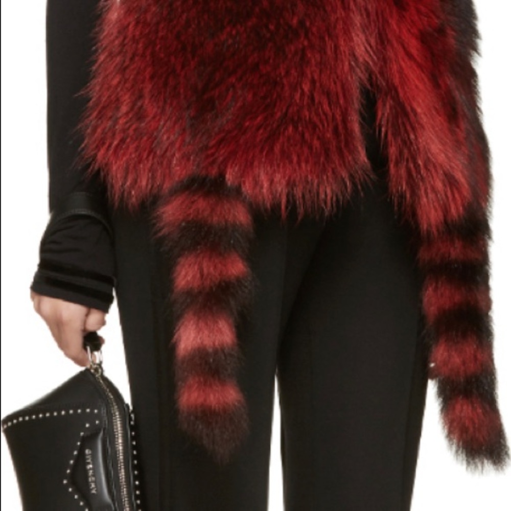 Givenchy Red and Black Fur Vest - Picture 2 of 9
